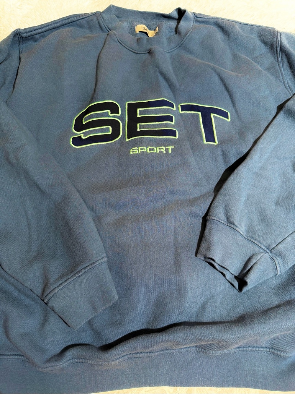 SET Active XL Crewneck Sweatshirt Set Sport Sweater Long Sleeve Blue Light Blue